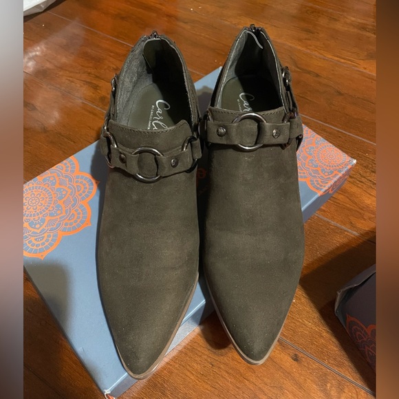 Carlos by Carlos Santana Shoes - Carlos Santana  /Size 6/ Dark Brown Ankle Booties with Buckle Detail